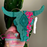 Turquoise glam bull head freshie (thousand wishes)