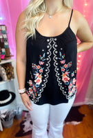 Couldn’t be sweeter~black embroidery tank